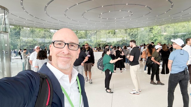 Apple Event 2023 Apple Park Steve Jobs auditorium lobby
