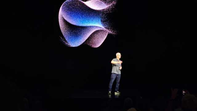 Tim Cook on stage at Apple Event 2023