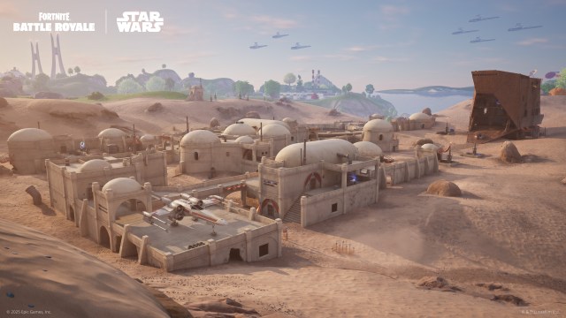 A desert settlement alongside a