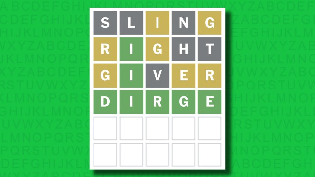 NYT Wordle answer for game 1399 on a green background