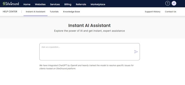 SiteGround's support page