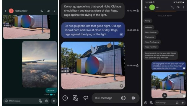 A screen shot of Google Messages read receipts redesign