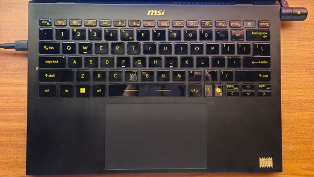 The MSI Prestige 13+ AI Ukiyo-e Edition laptop on display at Computex 2025