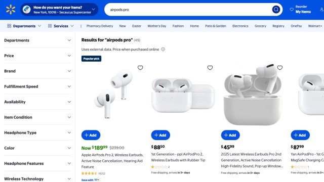 Walmart AirPods Pro Search Working Again