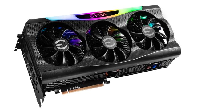 EVGA RTX 3080 FTW3 graphics card side-on