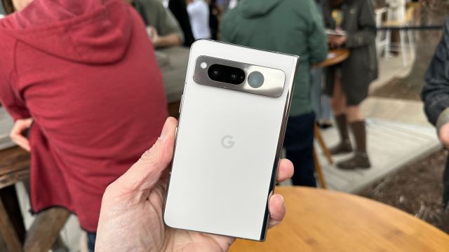 Lance Ulanoff holding the Google Pixel Fold