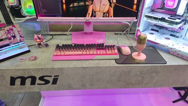 An MSI IRONMOUSE-themed gaming PC on display at Computex 2025