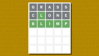 Wordle answer for game #1,030 on a yellow background