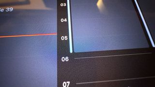 A close-up of the 2024 iPad Pro's tandem OLED display showing a grainy texture.