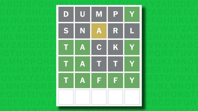 NYT Wordle answer for game 1452 on a green background