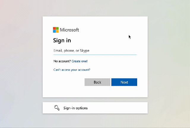 The Microsoft passwordless sign-in experience