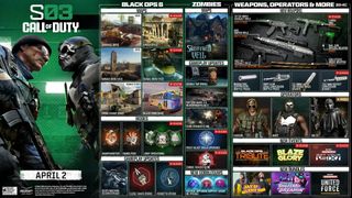 An infographic showing the content coming to Black Ops 6 season 3