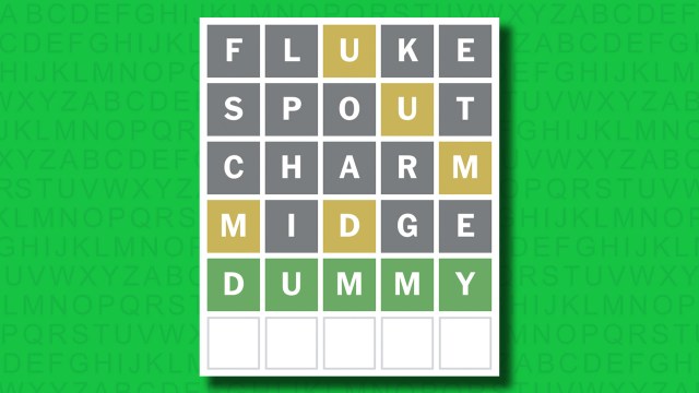 NYT Wordle answer for game 1409 on a green background