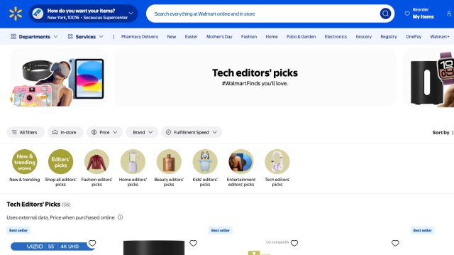 Walmart Electronics Page Loading