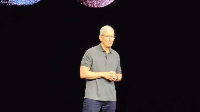 Tim Cook on stage at Apple Event 2023