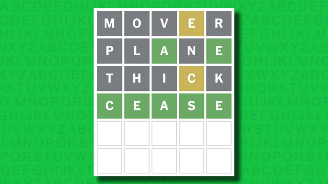 NYT Wordle answer for game 1446 on a green background