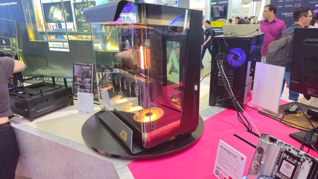 An MSI MEG PC case on display at Computex 2025