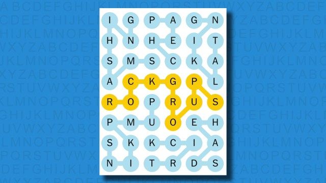 NYT Strands answers for game 477 on a blue background