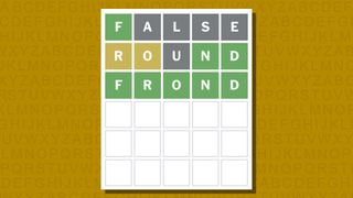 Wordle answer for game 1017 on a yellow background