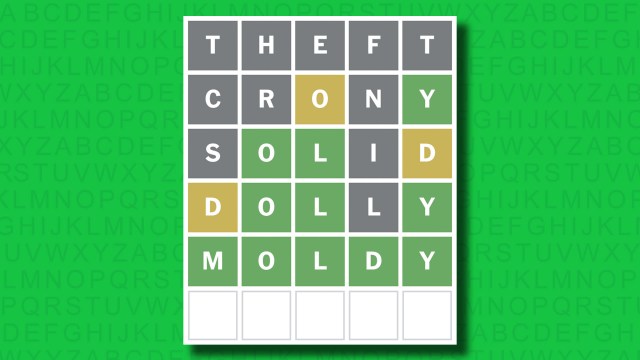 NYT Wordle answer for game 1473 on a green background