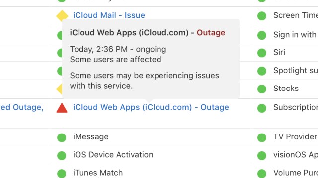 iCloud Web Apps down 6/24/25