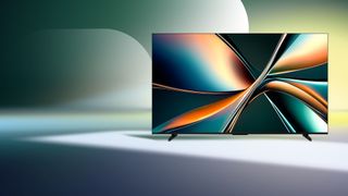 Hisense U6 TV showing colorful abstract pattern
