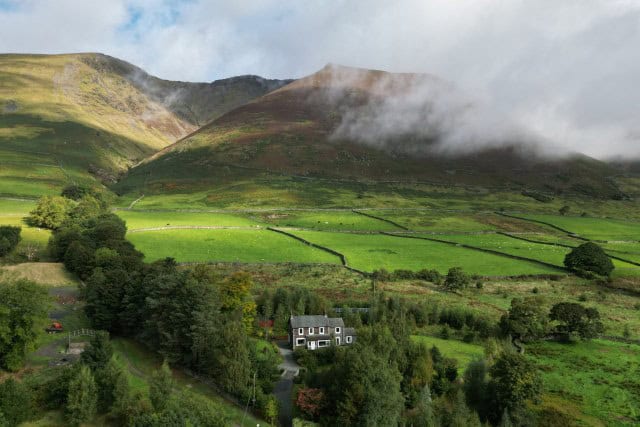 A house on a hill in the Lake District