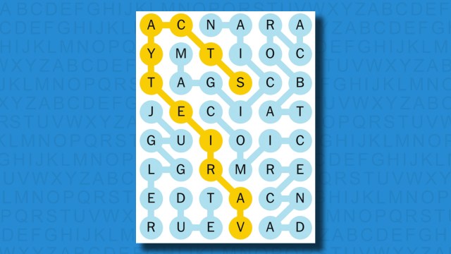 NYT Strands answers for game 414 on a blue background