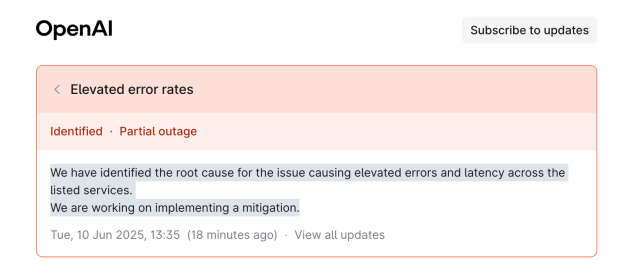 ChatGPT Outage
