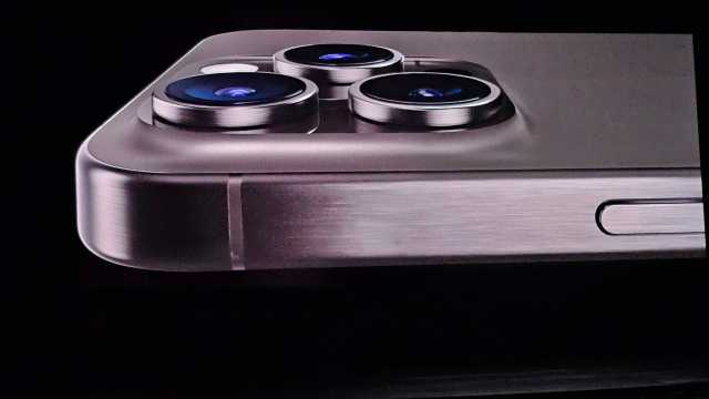 Apple iPhone 15 Pro titanium close up