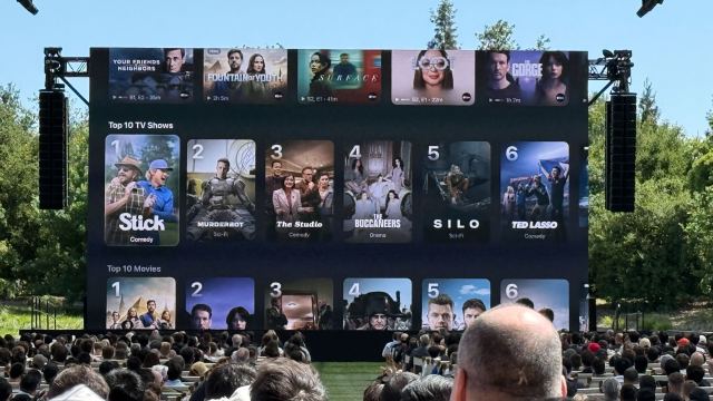 Apple TV interface at WWDC 2025