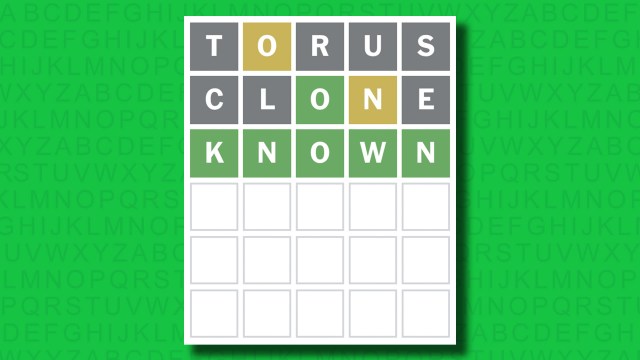 NYT Wordle answer for game 1406 on a green background