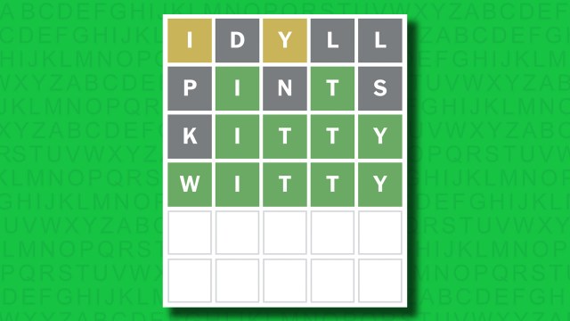 NYT Wordle answer for game 1471 on a green background