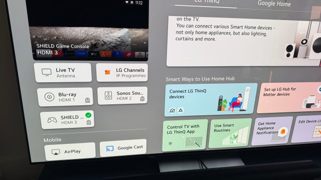 Home Hub screen on LG G5 OLED TV
