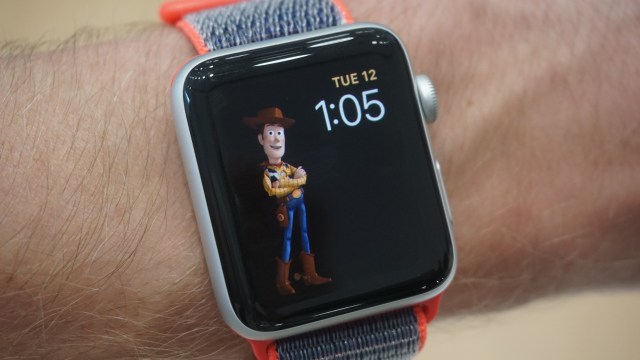 The Toy Story face on an Apple Watch Series 3.
