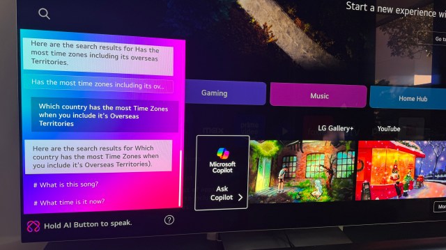 LG Chatbot box open on LG G5 OLED TV