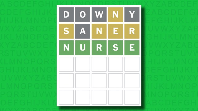 NYT Wordle answer for game 1393 on a green background