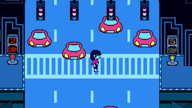 Crossing a road in Deltarune