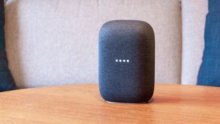 Google Nest Audio on a table