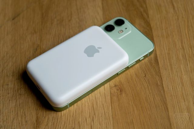 The Apple MagSafe Battery Pack nearly perfectly fits the iPhone 12 Mini