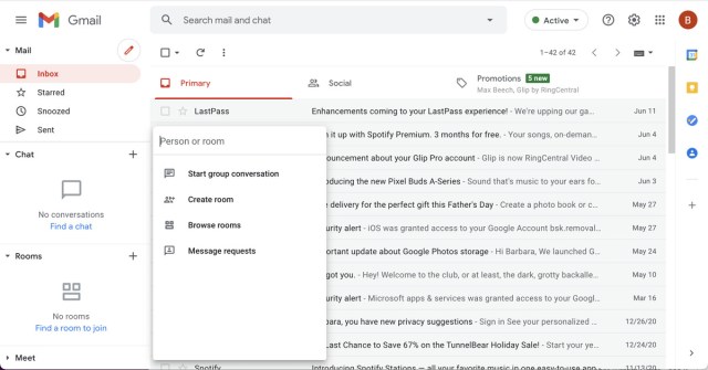 You’ll now find Chat and Rooms in the left column.