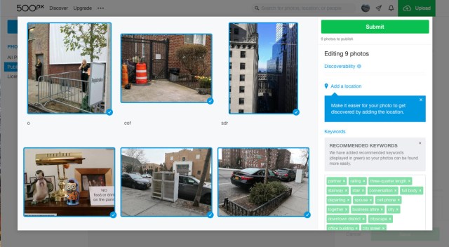 500px interface