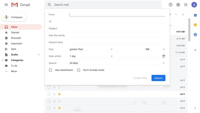 Filter options