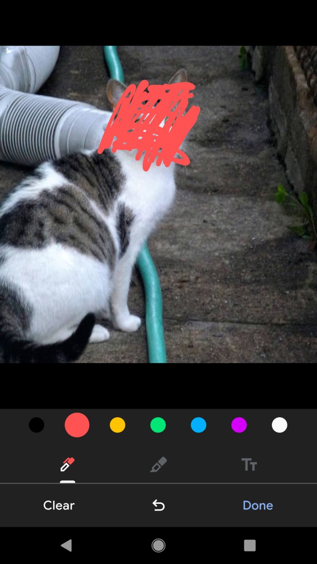 Hiding faces using the Android photo app.