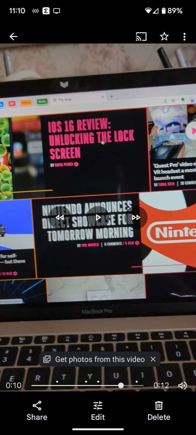 Video in Photos app