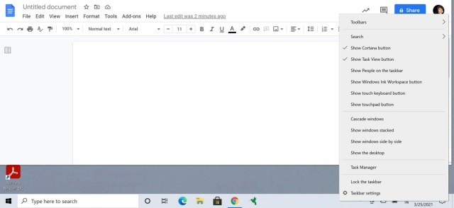 Click on “Show touch keyboard button” 