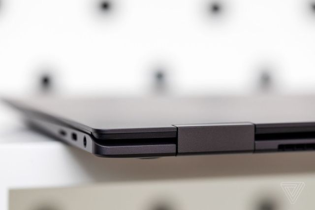 The back hinge of the Samsung Galaxy Book2 Pro 360