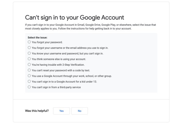 Following along with one of these issues may help you recover your account.