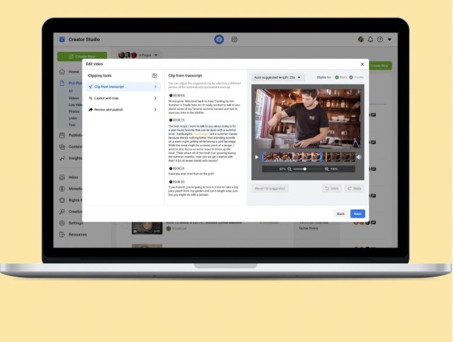 Facebook reels creator studio on desktop