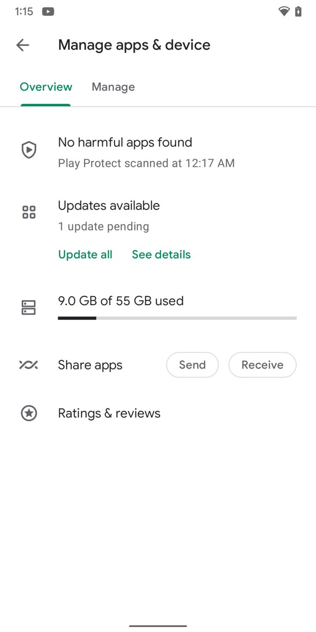 In the Play Store, you can look for updates in “Manage apps &amp; devices”